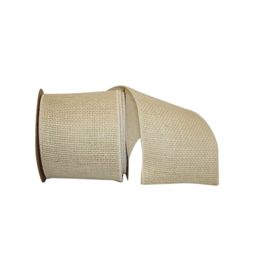 JAM Paper 4&#x22; x 10yd. Burlap Wired Ribbon